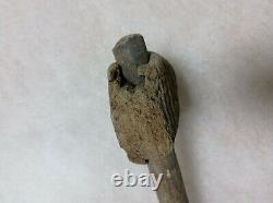 OLD VTG ANTIQUE PRIMITIVE WOOD MALLET HAMMER TOOL CARPENTRY 18th