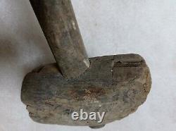 OLD VTG ANTIQUE PRIMITIVE WOOD MALLET HAMMER TOOL CARPENTRY 18th