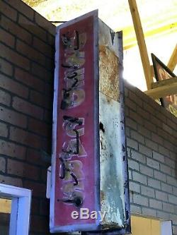 OLD Vertical USED CARS Double Sided SIGN Vintage NEON Antique PATINA RaT RoD WOW