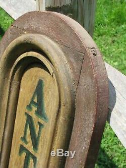 OLD WOODEN ANTIQUE TRADE SIGN / DRY PAINT / 46 Tall