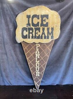 OLD and RARE Huge Antique Ice Cream Parlor Sign