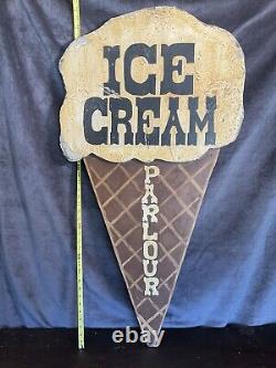 OLD and RARE Huge Antique Ice Cream Parlor Sign
