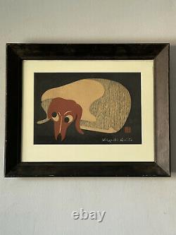 ORIGINAL KIYOSHI SAITO HANIWA WOODBLOCK PRINT 1960s OLD VINTAGE JAPANESE MODERN