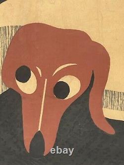 ORIGINAL KIYOSHI SAITO HANIWA WOODBLOCK PRINT 1960s OLD VINTAGE JAPANESE MODERN