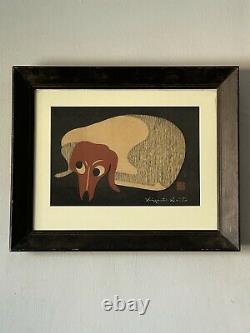 ORIGINAL KIYOSHI SAITO HANIWA WOODBLOCK PRINT 1960s OLD VINTAGE JAPANESE MODERN