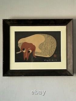 ORIGINAL KIYOSHI SAITO HANIWA WOODBLOCK PRINT 1960s OLD VINTAGE JAPANESE MODERN