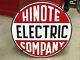 Original Vintage Hinote Electric Company Porcelain Sign Antique Old Home Car Wow