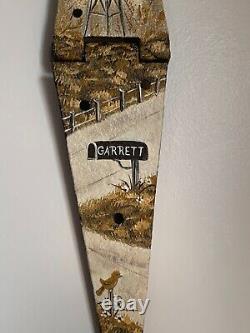 Oil painting, signed, antique, old steel gate hinge