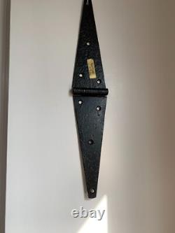 Oil painting, signed, antique, old steel gate hinge