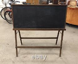 Old 39 x 36 stand up vtg chalkboard sign school wood As Is Americana Standing