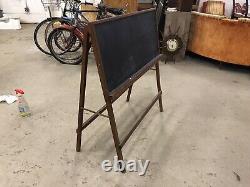 Old 39 x 36 stand up vtg chalkboard sign school wood As Is Americana Standing