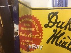 Old Antique Duke's Mixture Tobacco Porcelain Sign Advertising 9x12