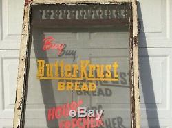 Old Antique General Store Butter Krust Bread Advertising Screen Door