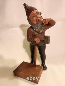 Old Antique German Terracotta Garden Gnome Signed BB Bernhard Bloch 9