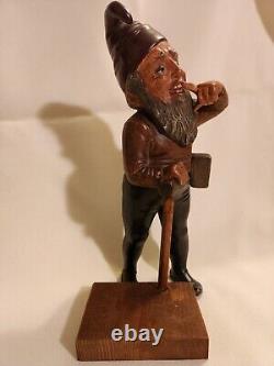 Old Antique German Terracotta Garden Gnome Signed BB Bernhard Bloch 9