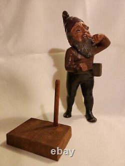 Old Antique German Terracotta Garden Gnome Signed BB Bernhard Bloch 9