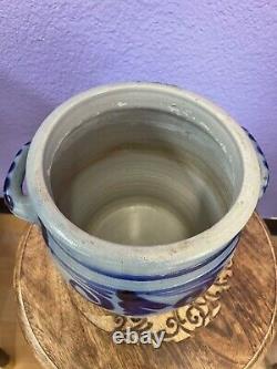 Old Antique German Westerwald Blue Salt Glaze Stoneware Crock 5 L