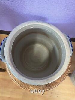 Old Antique German Westerwald Blue Salt Glaze Stoneware Crock 5 L