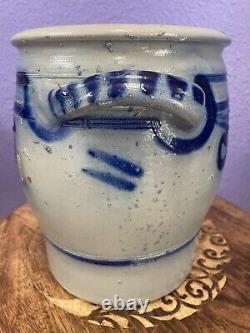 Old Antique German Westerwald Blue Salt Glaze Stoneware Crock 5 L