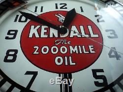 Old Antique Kendall Gas Oil Neon Swihart Clock Sign Advertising Service Station