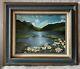 Old Antique Oil Painting Mountain Daisies Alice Grimmer 1986 Sign Canvas Framed