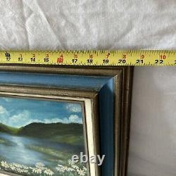 Old Antique OIL PAINTING Mountain Daisies Alice Grimmer 1986 Sign Canvas Framed