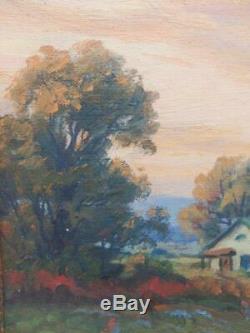 Old Antique Oil Painting Woodstock New York NY Landscape American Impressionist