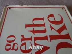 Old Antique Original Coca Cola Things Go Better With Coke Metal Sign 32 x 12