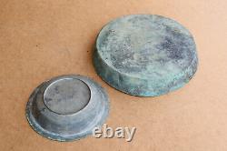 Old Antique Primitive Hand Wrought Plates Bowls Cookware Kitchenware Signed 19th