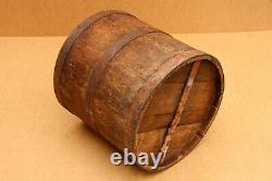 Old Antique Primitive Wooden Barrel Royal Bucket Basket Keg Dated Early 20th