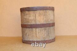 Old Antique Primitive Wooden Wood Barrel Keg Pail Cask Royal Bucket Marked 1927
