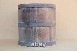 Old Antique Primitive Wooden Wood Barrel Keg Pail Cask Royal Bucket Marked 1929