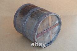 Old Antique Primitive Wooden Wood Barrel Keg Pail Cask Royal Bucket Marked 1929