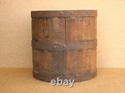 Old Antique Primitive Wooden Wood Barrel Keg Royal Era Bucket Pot Marked 1929