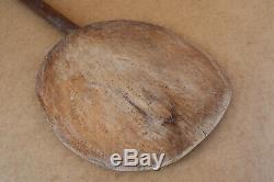 Old Antique Primitive Wooden Wood Bread Board Dough Plate Rustic Cyrillic Signed