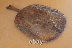 Old Antique Primitive Wooden Wood Bread Board Dough Plate Shovel Scoop XIX-XX