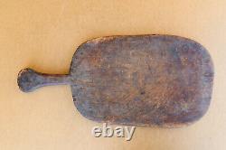 Old Antique Primitive Wooden Wood Bread Board Dough Plate Shovel Scoop XIX-XX