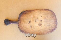 Old Antique Primitive Wooden Wood Bread Board Dough Plate Shovel Scoop XIX-XX