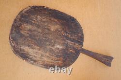 Old Antique Primitive Wooden Wood Bread Board Dough Plate Shovel Scoop XIX-XX