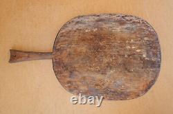 Old Antique Primitive Wooden Wood Bread Board Dough Plate Shovel Scoop XIX-XX