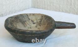 Old Antique Primitive Wooden Wood Plate Meal Bowl Dish Cup Tray Rustic 1800's