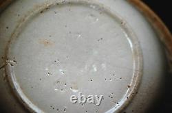 Old Antique Ruckels Pottery Inverted Pyramid Picket Fence Crock Mixing Bowl Tool