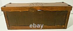 Old Antique Solid Wooden Storage Box United Kingdom Handmade Carved Primitive