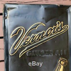 Old Antique Vintage Drink Vernors Ginger Ale 1950 Sign Error Rare 1 Of A Kind