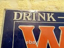Old Antique Vintage ORIGINAL 1928- 1935 Whiz Soda Tacker Tin Sign NOT take a