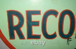 Old Antique Vtg Ca 1930s Hand Painted Folk Art Sign County Recorder Sheet Iron