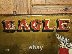 Old Antique Vtg EAGLE SCOUTS TROOP 10 B. S. A. Hand Painted Metal Sign 16 X 24