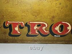 Old Antique Vtg EAGLE SCOUTS TROOP 10 B. S. A. Hand Painted Metal Sign 16 X 24