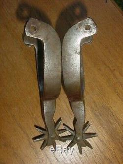 Old Antique Western Cowboy Gal Leg Spurs Silver Boots Copper Pants Signed