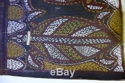 Old Australian Aboriginal Bark Painting Turtles